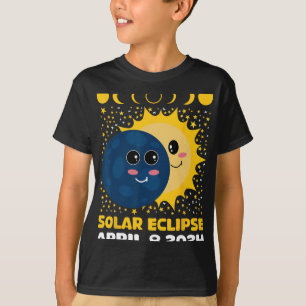 Solar Eclipse 2024 Schattigee Kinder Peuter Jongen T-shirt