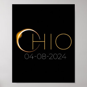 Solar Eclipse 2024 staat Ohio Totale Zonsverduiste Poster