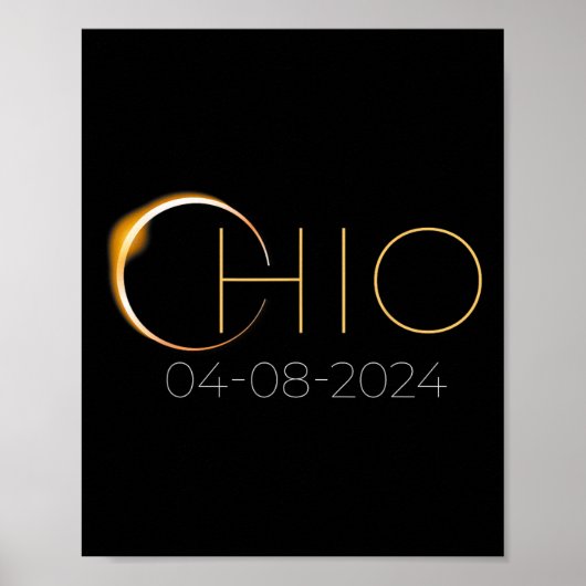 Solar Eclipse 2024 staat Ohio Totale Zonsverduiste Poster (Voorkant)