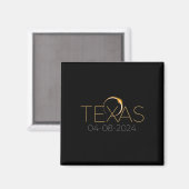 Solar Eclipse 2024 staat Texas Total Solar Eclipse Magneet (Voorkant / Achterkant)