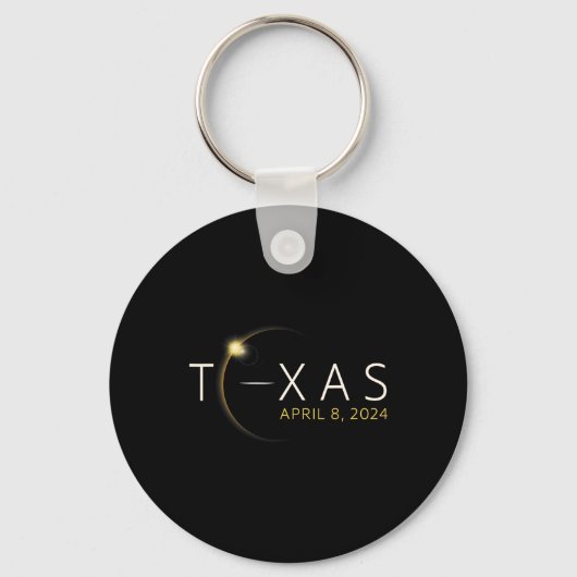 Solar Eclipse 2024 staat Texas Total Solar Eclipse Sleutelhanger (Voorkant)