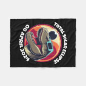 Solar Eclipse 2024 T-rex Dragen Eclipse Gles Fleece Deken (Voorkant (Horizontaal))