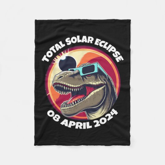 Solar Eclipse 2024 T-rex Dragen Eclipse Gles Fleece Deken (Voorkant)