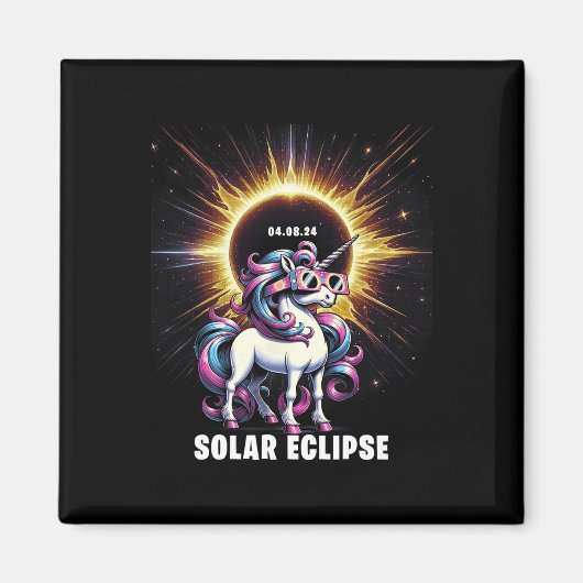 Solar Eclipse 2024 Totale Eclipse 8 april 24 Unic Magneet (Voorkant)