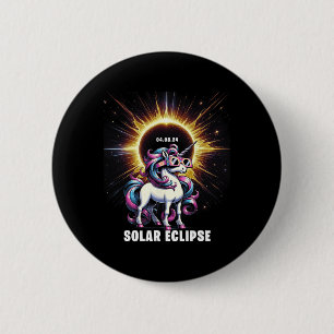 Solar Eclipse 2024 Totale Eclipse 8 april 24 Unic Ronde Button 5,7 Cm