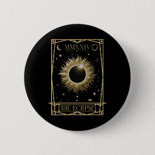 Solar Eclipse 2024 Totale Eclipse Astronomie Tarot Ronde Button 5,7 Cm