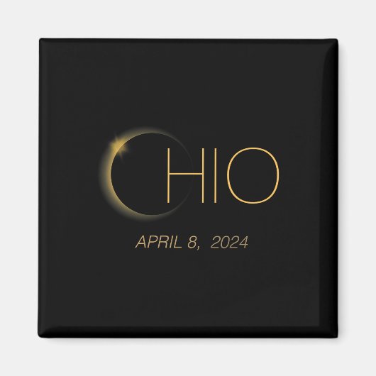 Solar Eclipse 2024 Totale Solar Eclipse State Ohio Magneet (Voorkant)