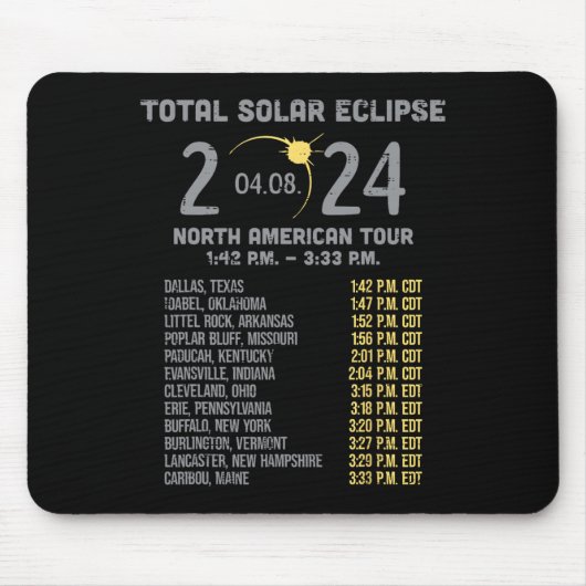 Solar Eclipse 2024 Totality April 8 Mannen Vrouwen Muismat (Voorkant)