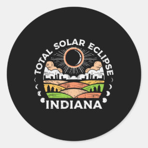 Solar Eclipse 2024 Totality April 8 Mannen Vrouwen Ronde Sticker