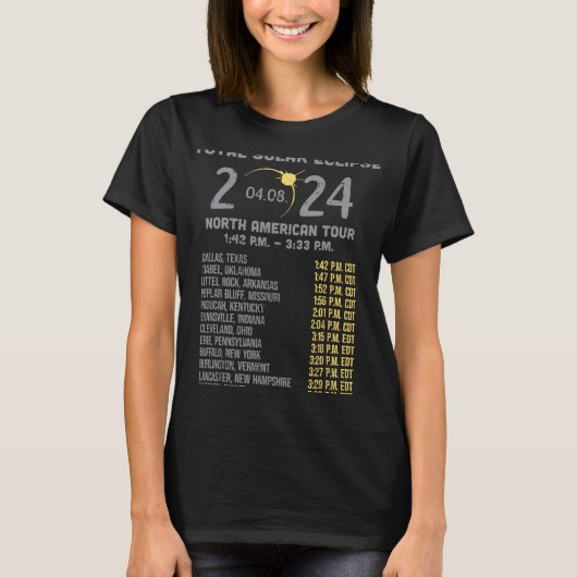 Solar Eclipse 2024 Totality April 8 Mannen Vrouwen T-shirt (Voorkant)
