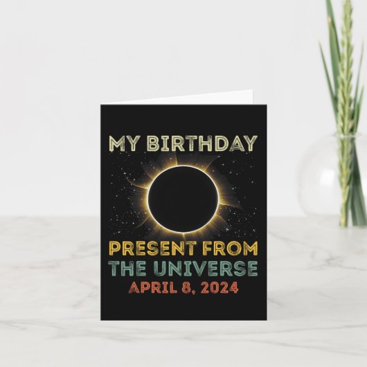 Solar Eclipse 2024 Verjaardag Cadeau 4.8.24 Totali Kaart (Voorkant)