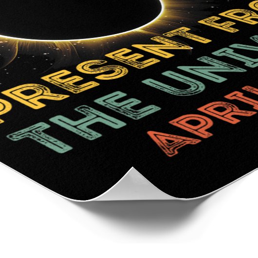 Solar Eclipse 2024 Verjaardag Cadeau 4.8.24 Totali Poster (Hoek)