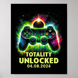 Solar Eclipse 2024 Videogame Gaming Poster