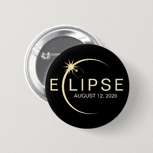 Solar Eclipse Astronomy Event 2026 Ronde Button 5,7 Cm (Voorkant /achterkant)