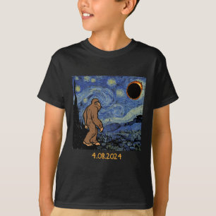 Solar Eclipse Bigfoot Sterrennacht Sasquatch Manne T-shirt
