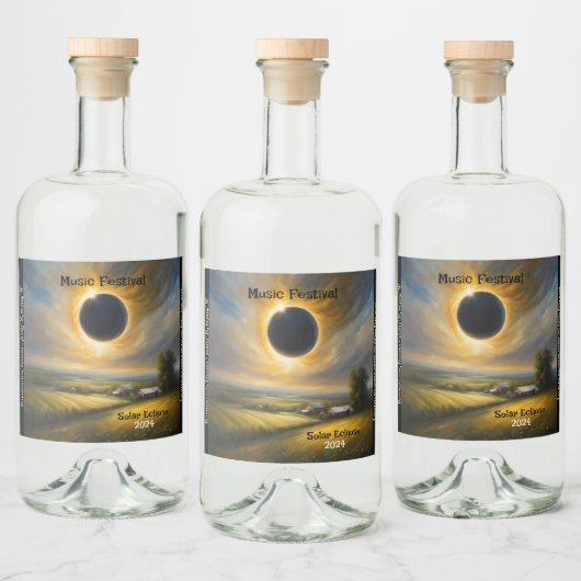 Solar Eclipse Boerderij Midwest aanpassen set van Likeurfles Etiket (Flessen)