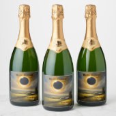 Solar Eclipse Boerderij Midwest aanpassen Set van  Sparkling Wijnetiket (Flessen)