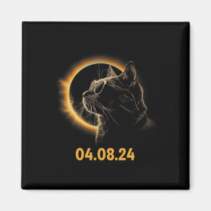 Solar Eclipse Cat Solar Eclipse Bril Cat Fun Magneet