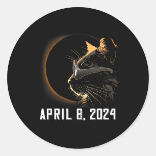Solar Eclipse Cat Solar Eclipse Bril Cat Ronde Sticker