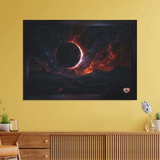 Solar Eclipse Cosmic Masterpiece Xzendor7 AI Art Canvas Afdruk (Insitu (Woonkamer))
