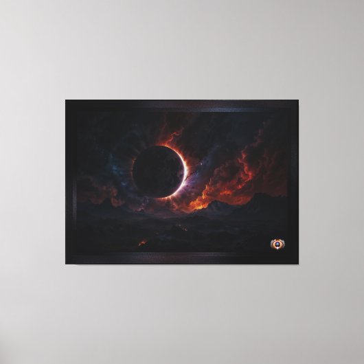 Solar Eclipse Cosmic Masterpiece Xzendor7 AI Art Canvas Afdruk (Voorkant)