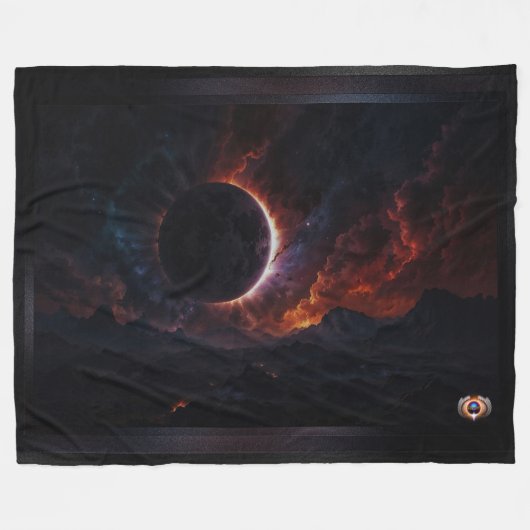 Solar Eclipse Cosmic Masterpiece Xzendor7 AI Art Fleece Deken (Voorkant (Horizontaal))