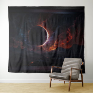 Solar Eclipse Cosmic Masterpiece Xzendor7 AI Art Wandkleed