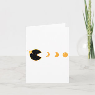 Solar Eclipse Gamer Eating Sun Retro Videogame Me Kaart