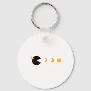 Solar Eclipse Gamer Eating Sun Retro Videogame Me Sleutelhanger