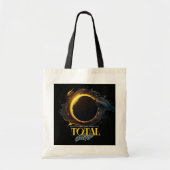 Solar Eclipse Gift 2024 Uw Stad Staat Zwart Tote Bag (Voorkant)