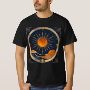 Solar Eclipse Hills 2024 of Naam toevoegen Mannen T-shirt