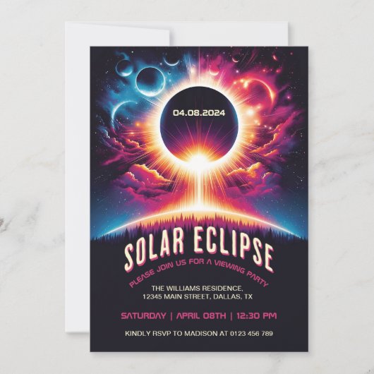 Solar Eclipse kijkfeest Kaart (Voorkant)