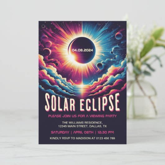 Solar Eclipse kijkfeest Kaart (Staand voorkant)