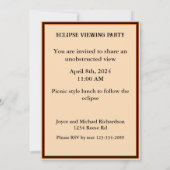 Solar Eclipse Kijkfeest Volledig Kaart (Achterkant)