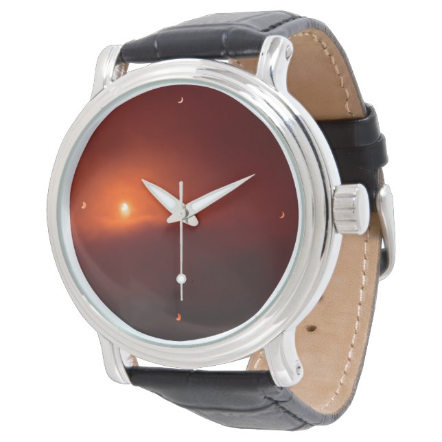 Solar Eclipse Klok Horloge (Gekanteld)