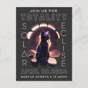 Solar Eclipse Meetup 2024 Carte postale Invitati