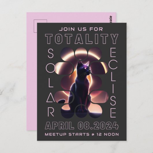 Solar Eclipse Meetup 2024 | Carte postale Invitati (Devant / Derrière)