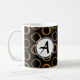 Solar Eclipse Mid-Century Modern Black & Gold Koffiemok