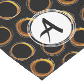 Solar Eclipse Mid-Century Modern Black & Gold Korte Tafelloper (Hoek)