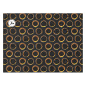 Solar Eclipse Mid-Century Modern Black & Gold Tafelkleed (Voorkant (Horizontaal))