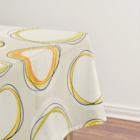 Solar Eclipse Mid-Century Modern - Black lines Tafelkleed (Voorbeeld)