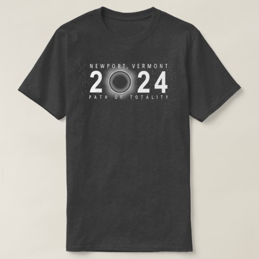 Solar Eclipse Newport Vermont, 8 april 2024 T-shirt (Design voorkant)