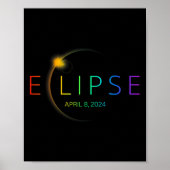 Solar Eclipse Rainbow 2024 Totale Zonsverduisterin Poster (Voorkant)