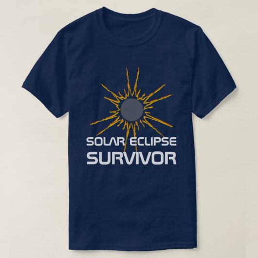 Solar Eclipse Survivor grappig aanpasbaar T-shirt (Design voorkant)