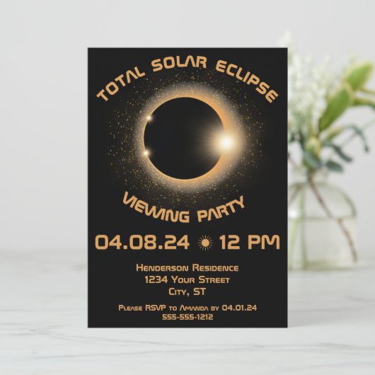 Solar Eclipse Viewing Party  Kaart (Staand voorkant)