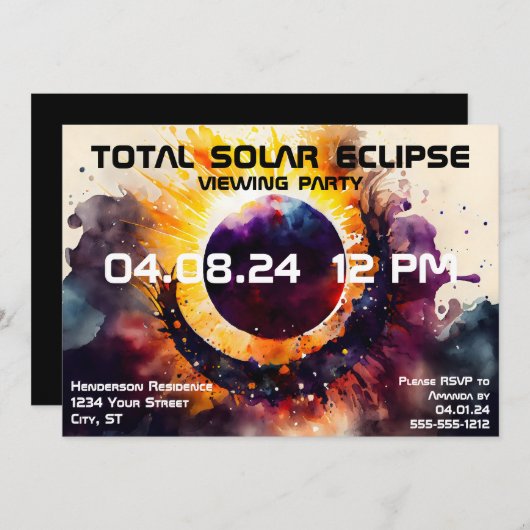 Solar Eclipse Viewing Party  Kaart (Voorkant / Achterkant)