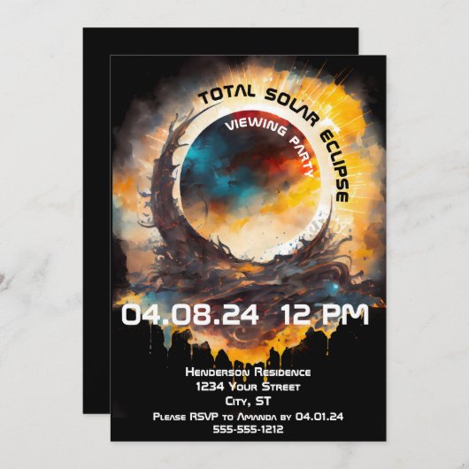 Solar Eclipse Viewing Party  Kaart (Voorkant / Achterkant)