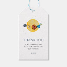 Solar First trip rond de zon dank je labels