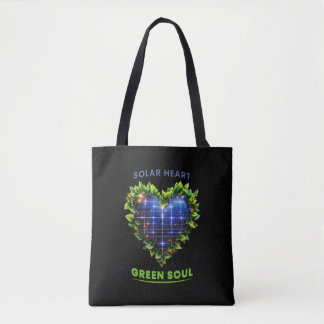 Solar Heart Green Soul – Solarpunk Canvas tas