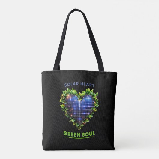 Solar Heart Green Soul – Solarpunk Canvas tas (Achterkant)